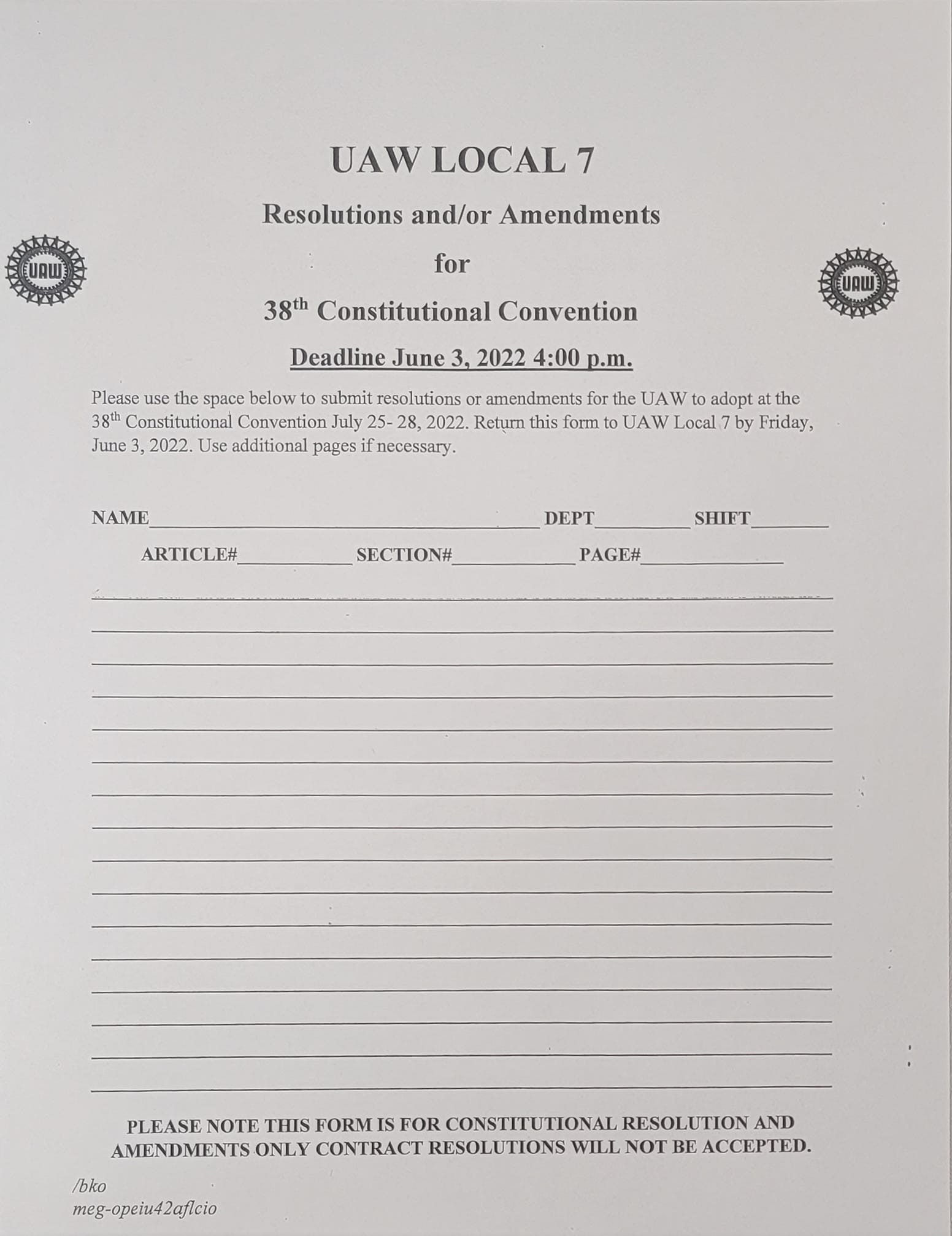 U.A.W. Local 7